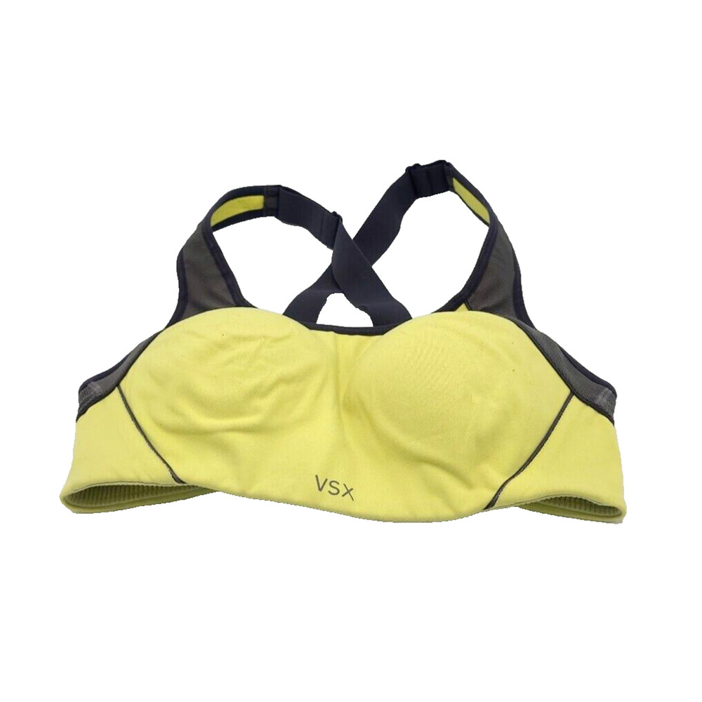 Victoria's Secret VSX Yellow Athleisure Workout Wire Free Sports Bra Size 32B